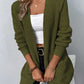 ZeldaMarie Rib-Knit Open Front Pocketed Cardigan