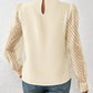 Full Size Mock Neck Flounce Sleeve Blouse