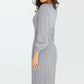 Full Size Round Neck Long Sleeve Pleated Sweater Dress