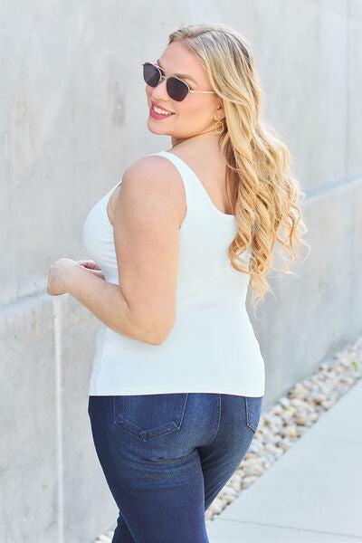 Basic Bae Full Size Square Neck Wide Strap Tank *