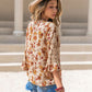 Full Size Floral V-Neck Spliced Lace Blouse