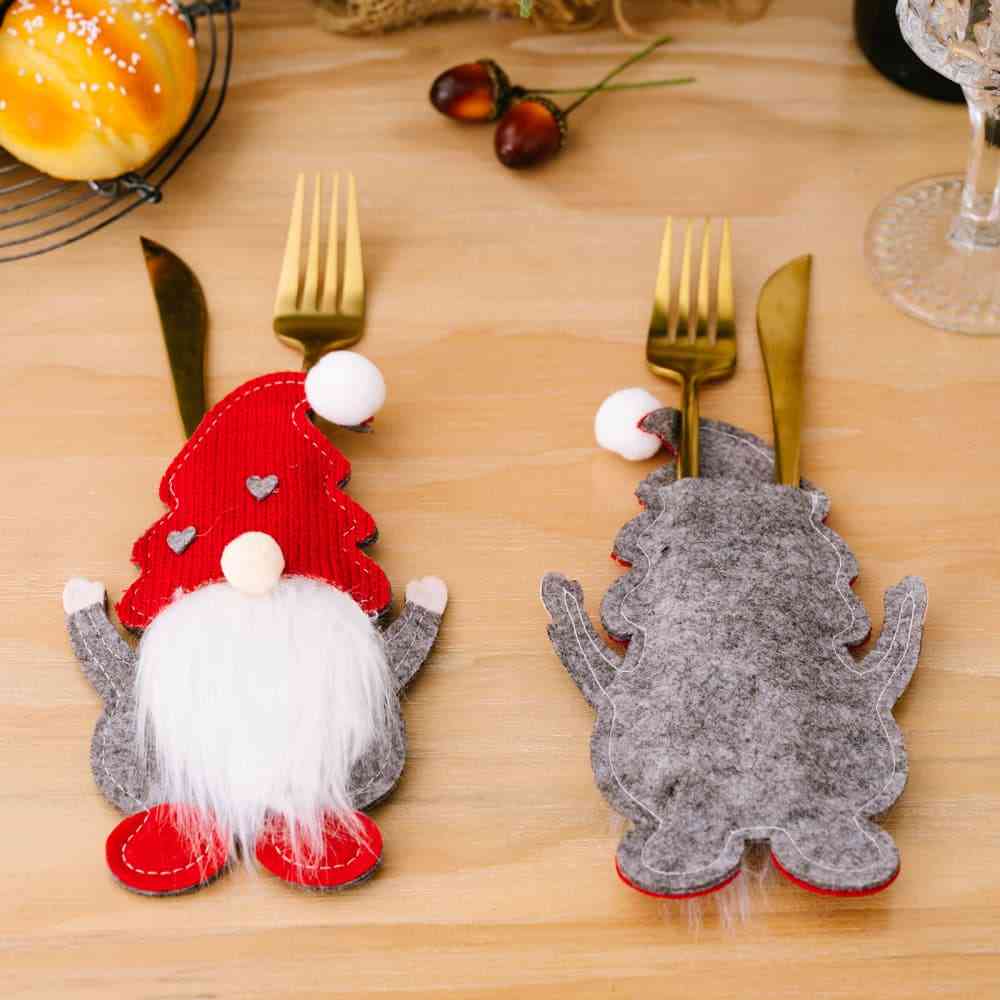 Christmas 3-Piece Faceless Gnome Cutlery Holders