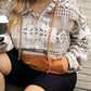Plus Size Geometric Print Kangaroo Pockets Hoodie