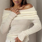Off-Shoulder Long Sleeve Sweater