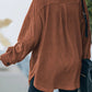 Button Up Collared Neck Long Sleeve Jacket