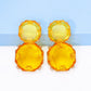 Geometrical Shape Zinc Alloy Frame Dangle Earrings