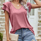 Layered Flutter Sleeve V-Neck Top