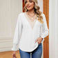 Contrast Flounce Sleeve Blouse