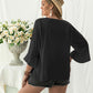 Double Take Plus Size Flower Crochet Flare Sleeve Top