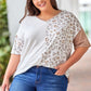 Plus Size Leopard V-Neck T-Shirt