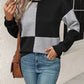 Textured Color Block Round Neck Sweatshirt