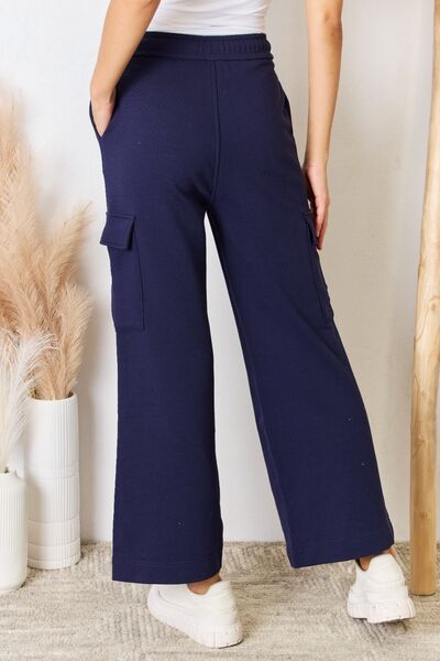 RISEN Drawstring Relaxed Cargo Wide Leg Pants *