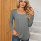 Full Size Square Neck Long Sleeve T-Shirt
