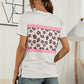 Leopard Color Block Side Slit Tee