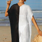 Women's Two-Tone Side Slit Open Front Cover Up