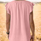 Ruffled Notched Cap Sleeve Tank