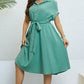 Plus Size Buttoned Tie-Waist Shirt Dress