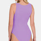 Zenana Microfiber Notched Sleeveless Bodysuit