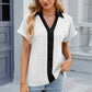 Eyelet Johnny Collar Short Sleeve T-Shirt
