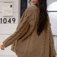 SocialBee Open Front Cable-Knit Cardigan