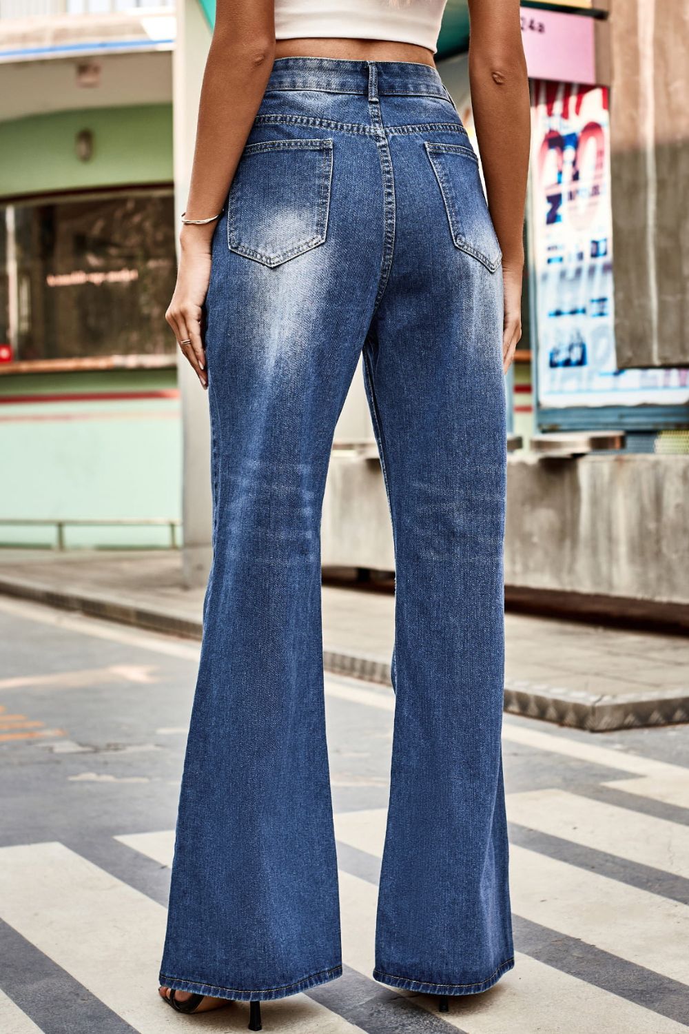 BeyondYou Buttoned Loose Fit Jeans with Pockets