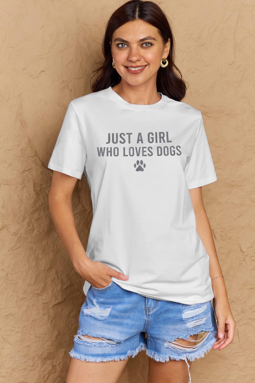 Malibu Dreams Simply Love Full Size Dog Paw Graphic Cotton T-Shirt