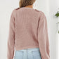 TrendiStyles Ruffle Trim Button-Down Dropped Shoulder Sweater 🦋