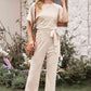 Full Size NatureJumpers Tie Waist Straight Leg Jumpsuit