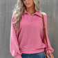 Quarter-Button Collared Sweatshirt