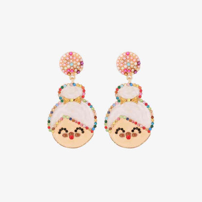 Christmas Rhinestone Alloy Mrs. Claus Earrings