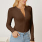 Adryane Jay Zip Up Long Sleeve Bodysuit