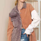 Color Block Collared Neck Jacket
