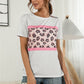 Leopard Color Block Side Slit Tee