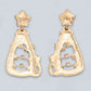 Rhinestone Alloy Christmas Cat Earrings