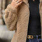 Full Size Fuzzy Pocketed Zip Up Jacket