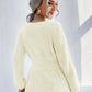 Notched Dropped Shoulder Knit Top