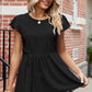 Tied Ruffled Round Neck Peplum T-Shirt