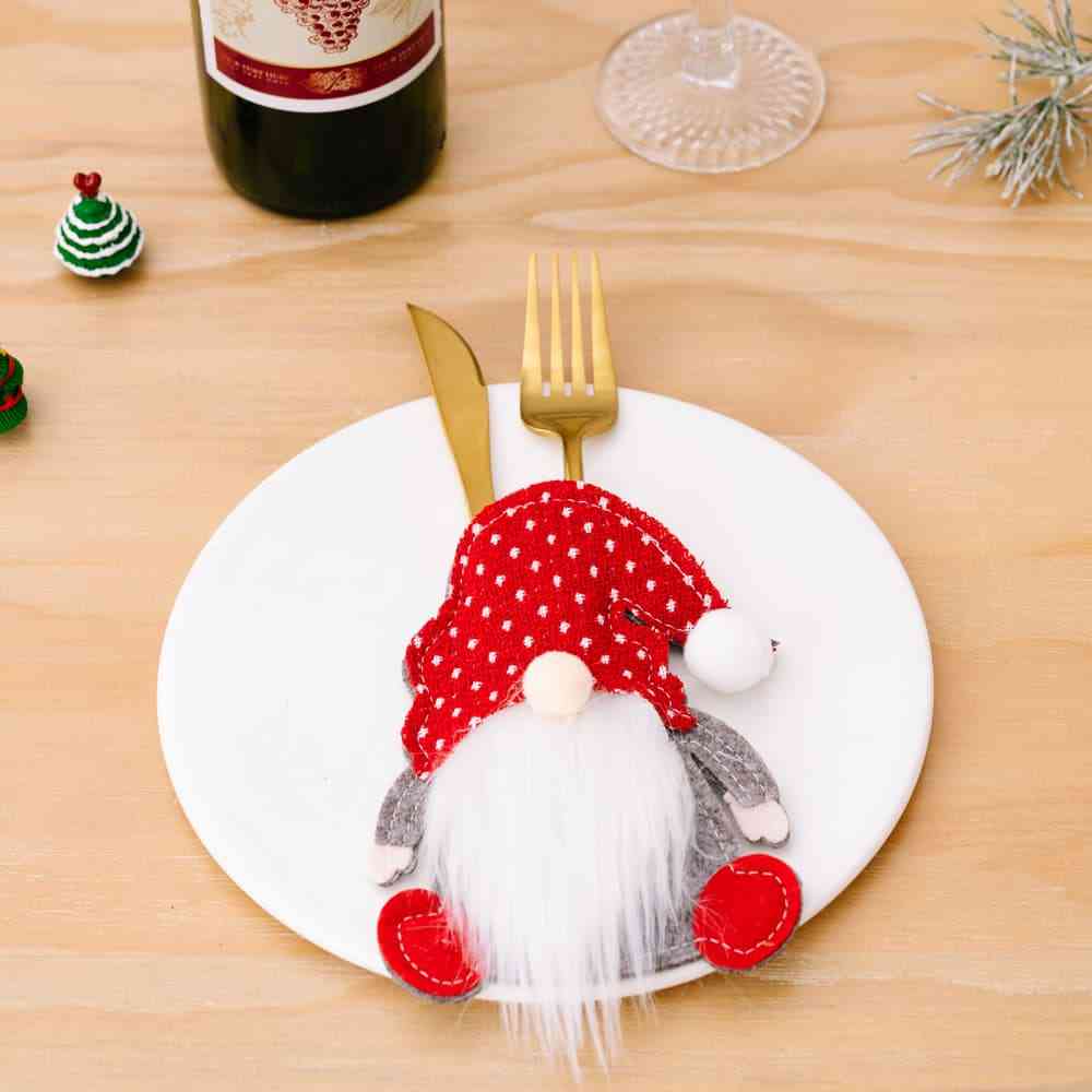 Christmas 3-Piece Faceless Gnome Cutlery Holders