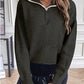 Half Zip Dropped Shoulder Sweater