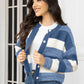 Striped Button Up Long Sleeve Cardigan