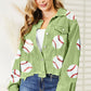 Ball Sequin Dropped Shoulder Raw Hem Jacket