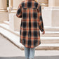 Plaid Collared Neck Long Sleeve Shirt