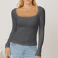 Square Neck Long Sleeve T-Shirt
