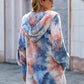 Tie-Dye Plush Hooded Jacket with Pockets