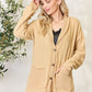 Heimish Full Size Button Up Mustard Yellow Long Sleeve Cardigan
