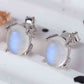 High Quality Natural Moonstone 925 Sterling Silver Stud Earrings