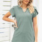 Eyelet Notched Petal Sleeve Blouse