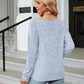 Full Size Tosha Ribbed Square Neck Long Sleeve T-Shirt