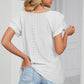 Eyelet V-Neck Short Sleeve T-Shirt