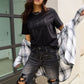 Simply Love Full Size KINDA LAZY Round Neck T-Shirt